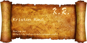 Kriston Raul névjegykártya